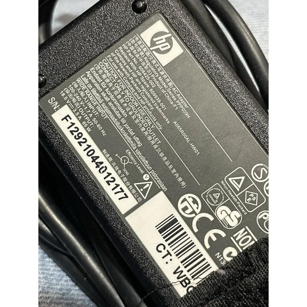 Genuine hp AC Power Adapter Charger PPP009H 609939-001 18.5V @ 3.5A